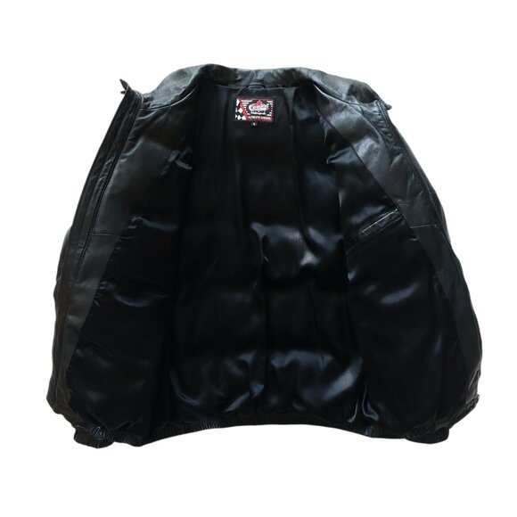 (SOLD) Vintage Choko Motorsports Genuine Leather Down Filled Puffer Jacket - Picture 6 of 8